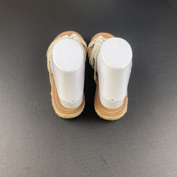 Madewell Women’s Kathryn Braided Leather Espadrille Slide Sandals Ivory Size 9 - Picture 15 of 16